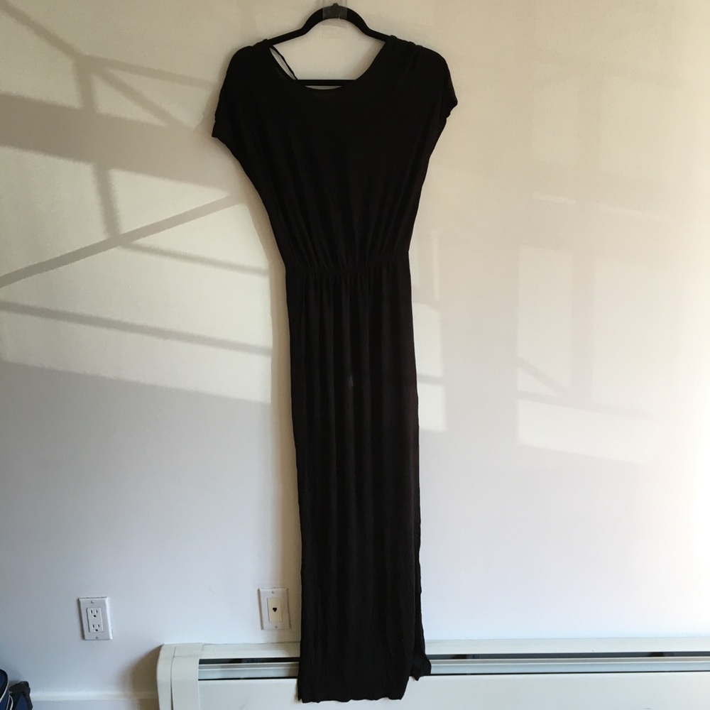 H&M Black Dress with Double Split Leg Feature & Criss Cross Back Design